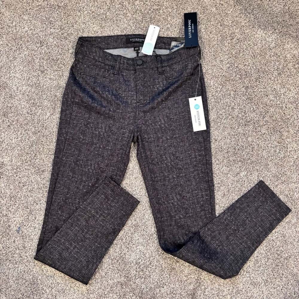 Liverpool Los Angeles Grey Tweed Stretch Pants Size